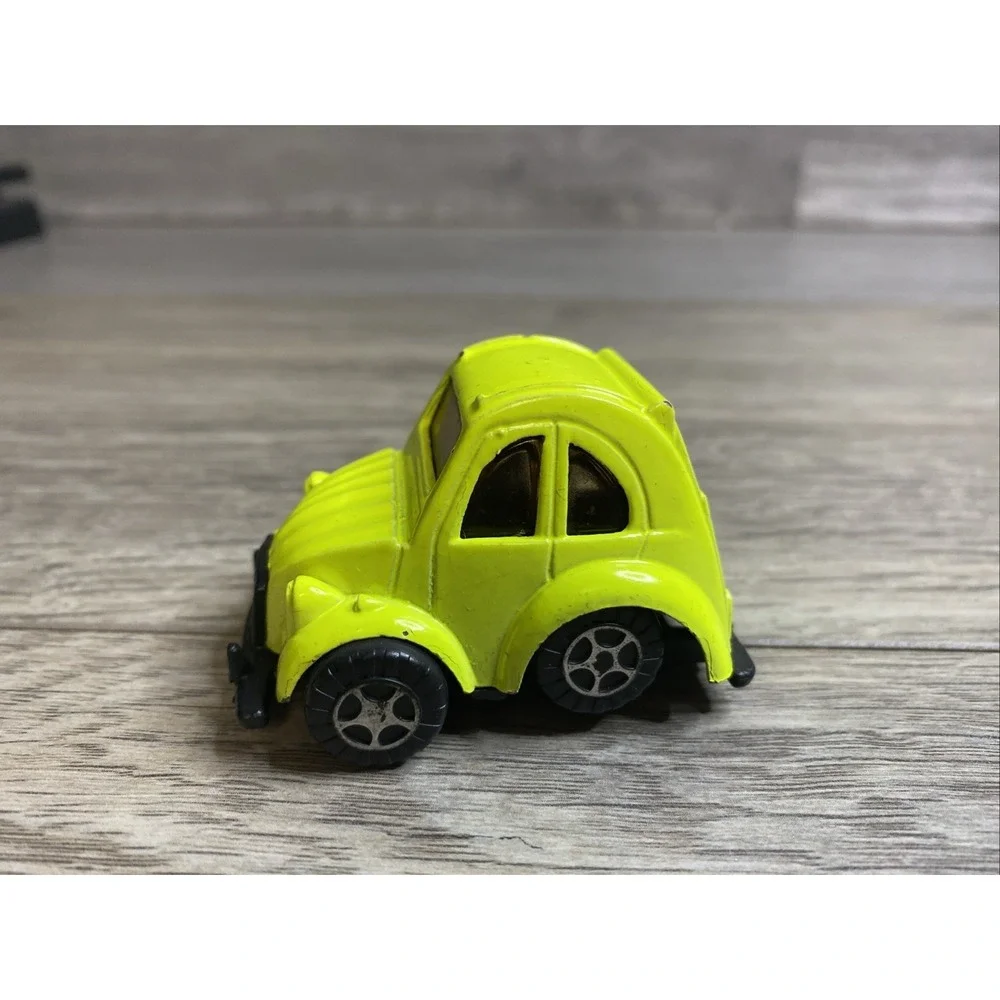 VTG‎ Neon Yellow Citroen Bug Car- No 314- Happy Loco Made in Hong Kong 1960s-70s